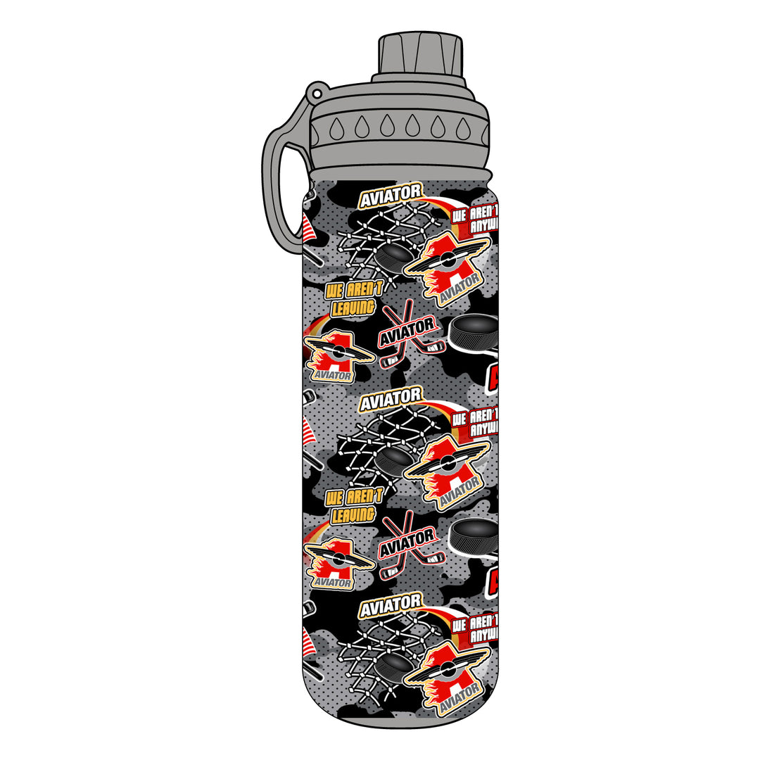 Aviator Hockey Camo 24oz Stainless Steel Water Bottle