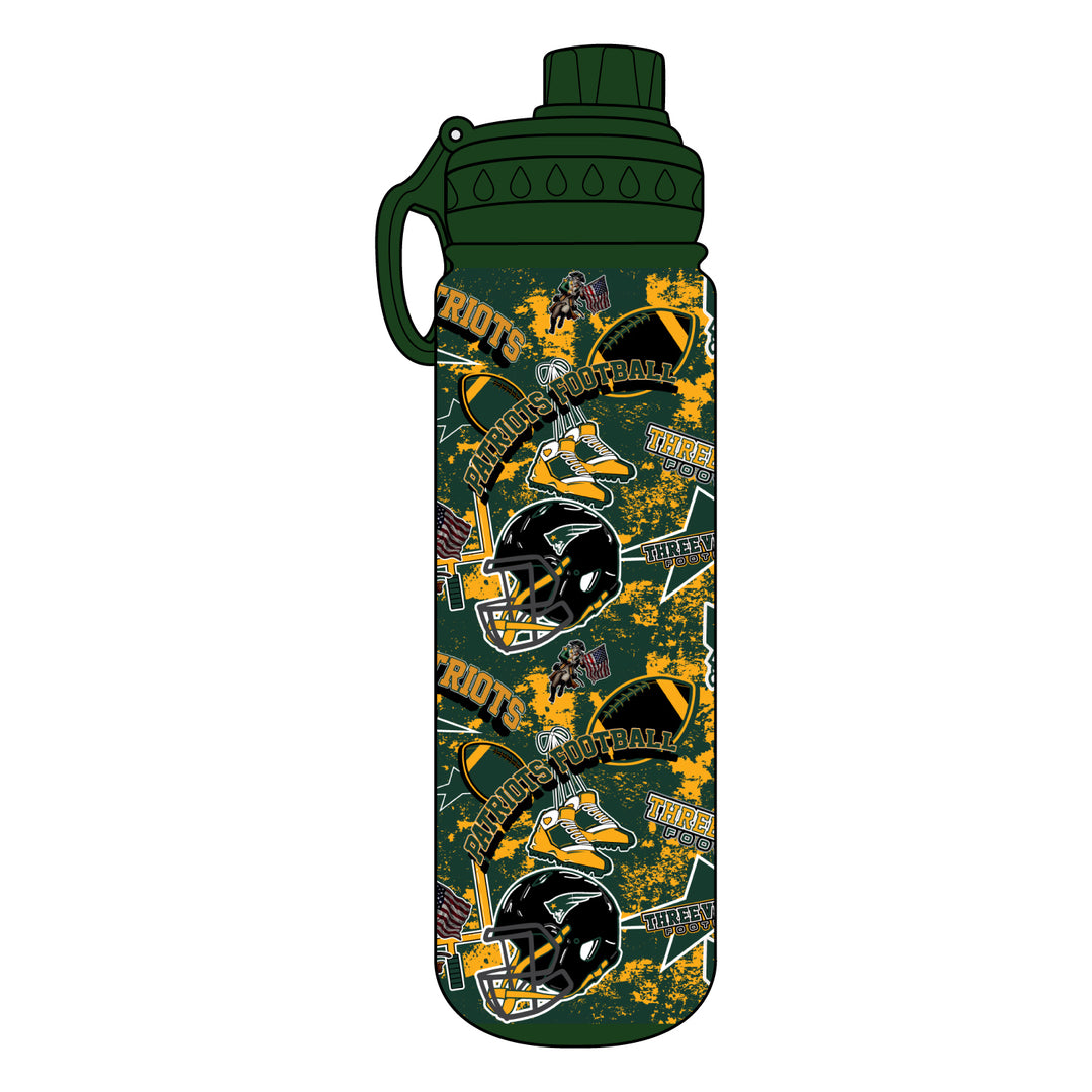 Three Village Football 24 oz Stainless Steel Water Bottle