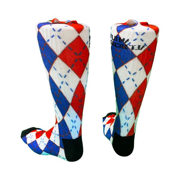 Youth Red, White & Blue Argyle Crew Sock