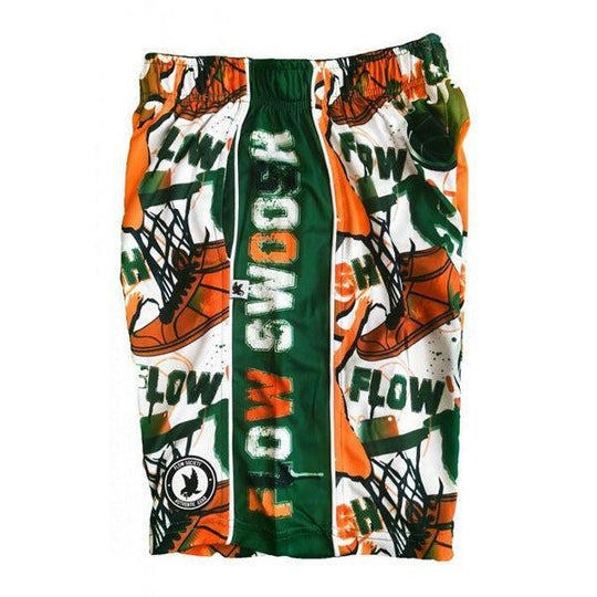 Mens Flow Swoosh Green & White Attack Short