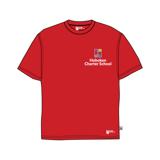 Youth & Adult Hoboken Charter School Red Tee Shirt