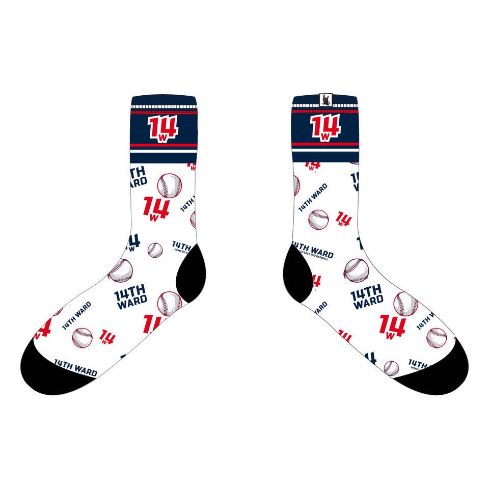 Youth 14th Ward Baseball Navy Crew Sock