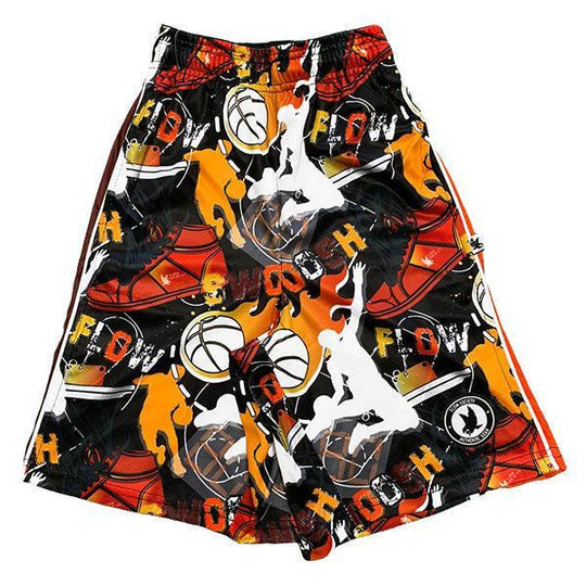 Boys Flow Swoosh Black & Red Attack Short