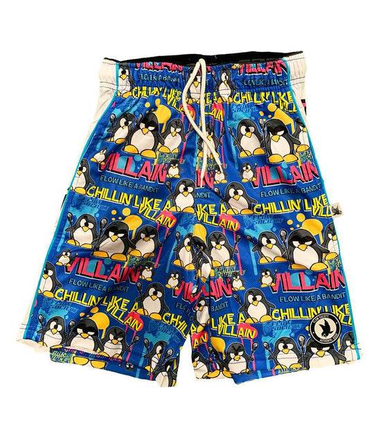 Mens Chillin Villain Attack Short Blue - Mid-length
