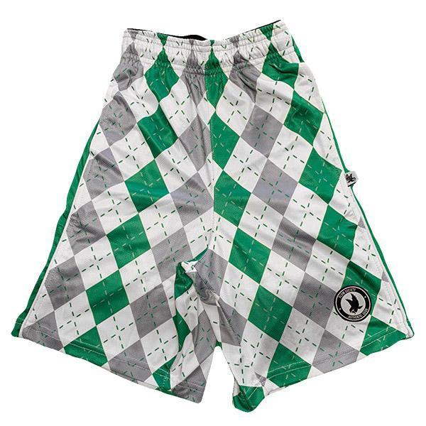 Mens Grey & Green Argyle Attack Short