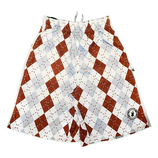 Mens Maroon & Grey Argyle Short