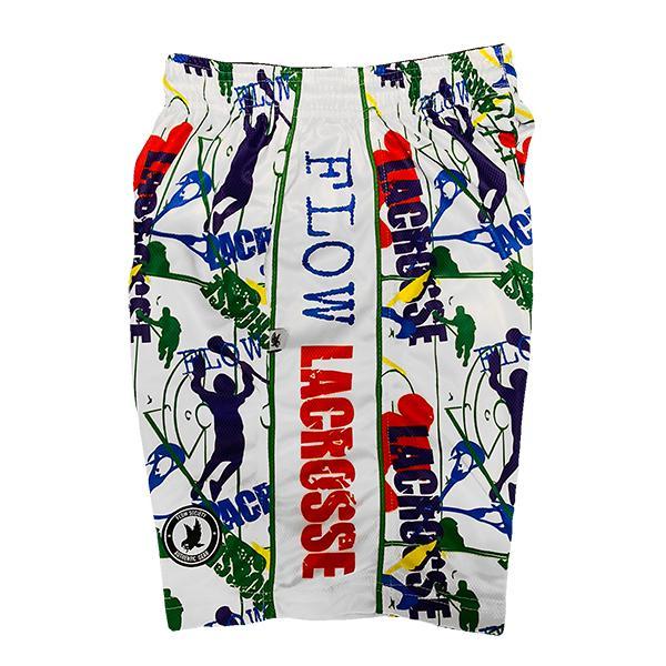 Mens Red, White & Blue Flow Lax Attack Short