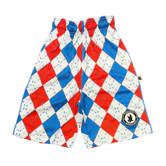 Mens Red, White & Blue Argyle Attack Short