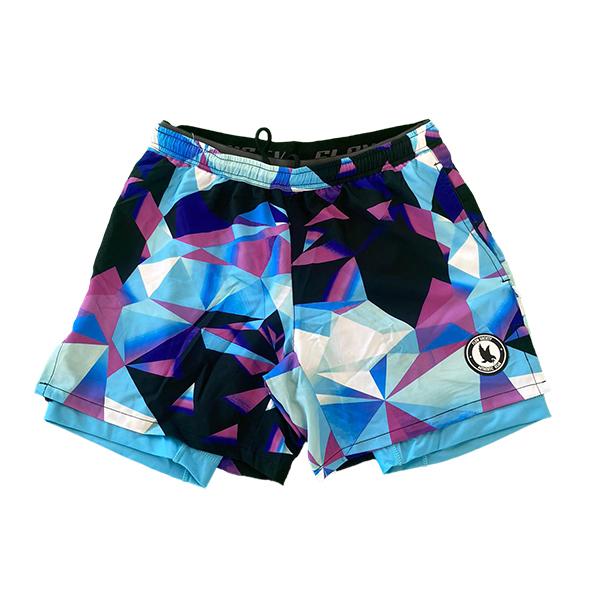 Mens Sky Pastel Diamond Geo 2-1 Compression 7" Short