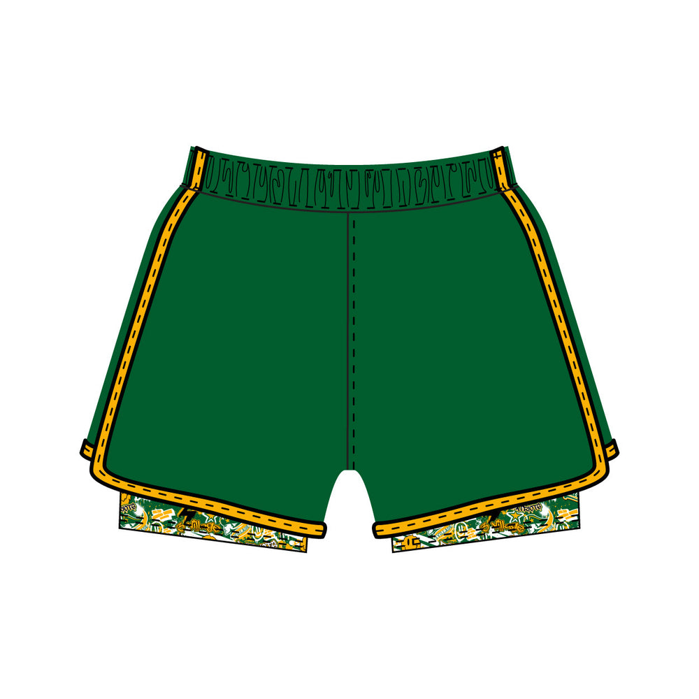 Girls & Womens Three Village 2-1 Compression Graffiti Short