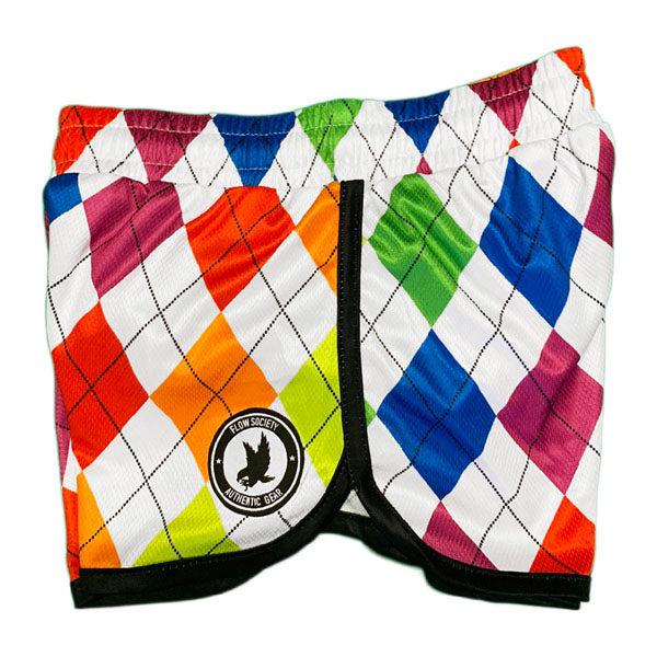 Girls & Womens New Neon Argyle Short