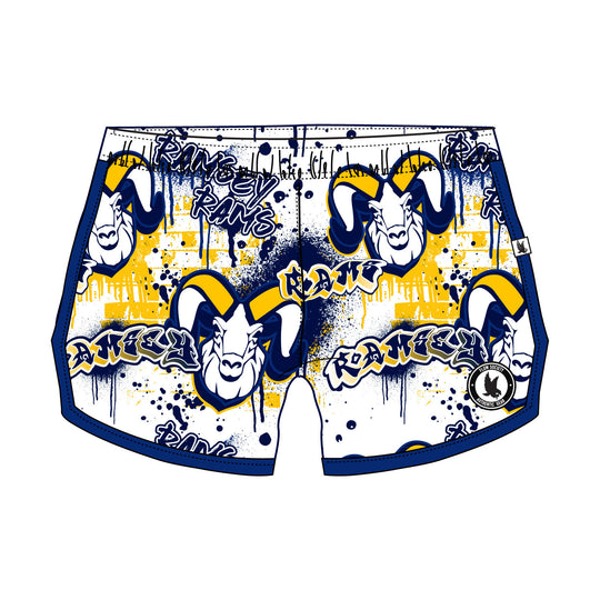 Girls & Womens Ramsey Rams Graffiti White Short