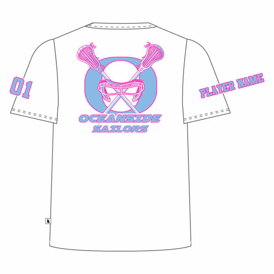 Girls & Womens Oceanside Sailors Lacrosse Tee Shirt - 3 colors!