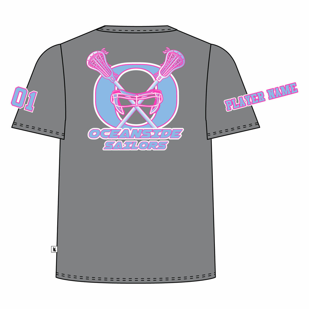 Girls & Womens Oceanside Sailors Lacrosse Tee Shirt - 3 colors!