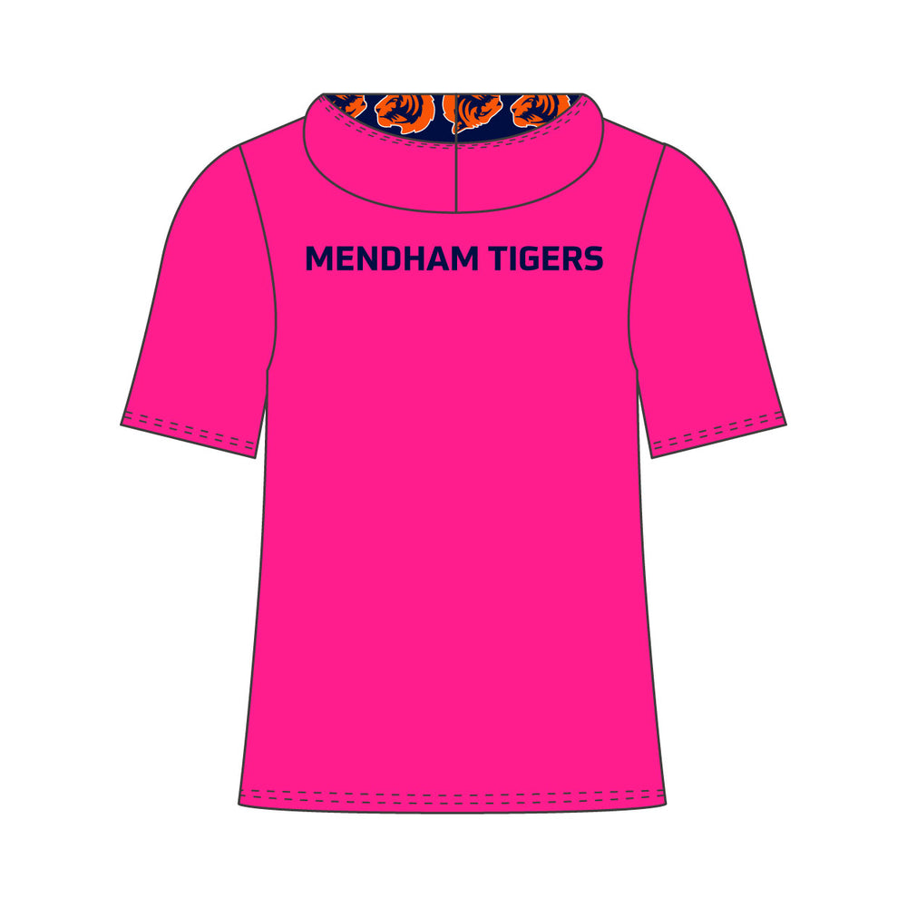 Youth & Adult Mendham Tigers Gradient Short Sleeve Hooded Pink Tee Shirt