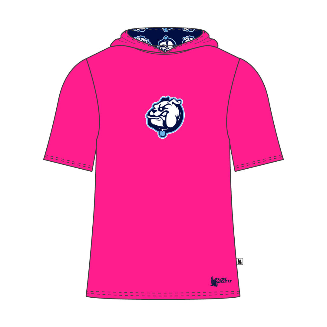 Youth & Adult Mendham Bulldogs Gradient Short Sleeve Hooded Pink Tee Shirt