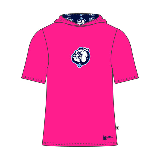 Youth & Adult Mendham Bulldogs Gradient Short Sleeve Hooded Pink Tee Shirt