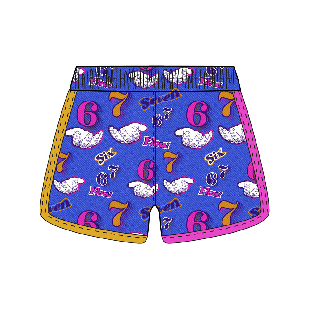 Girls & Womens 6 7 Meme Handshake Short