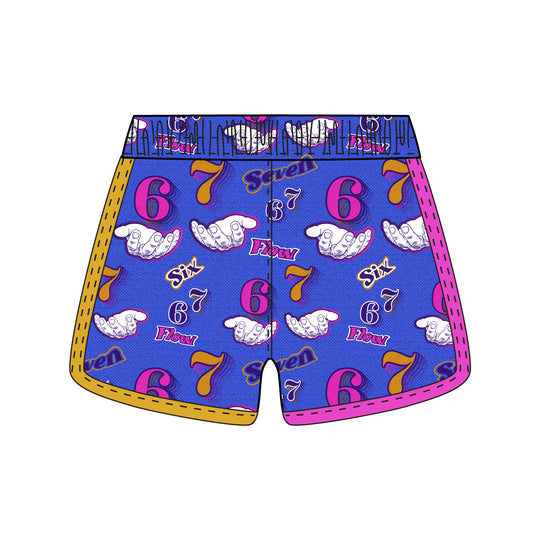 Girls & Womens 6 7 Meme Handshake Short