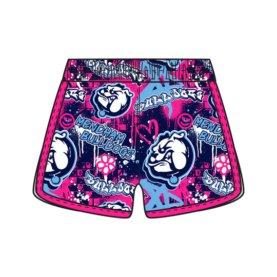 Girls & Womens Mendham Middle School Bulldogs Graffiti Short