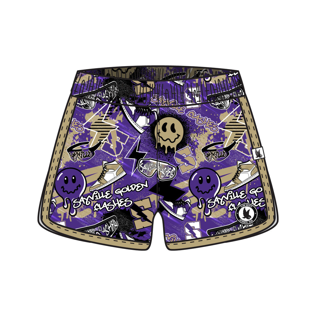 Girls & Womens Sayville Golden Flashes Graffiti Short