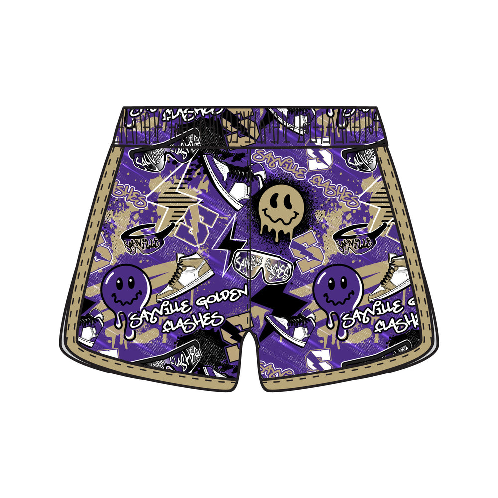 Girls & Womens Sayville Golden Flashes Graffiti Short