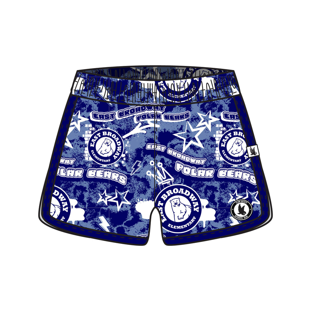 Girls & Womens East Broadway Polar Bears Splatter Short