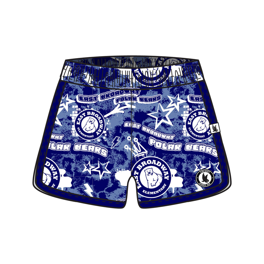 Girls & Womens East Broadway Polar Bears Splatter Short
