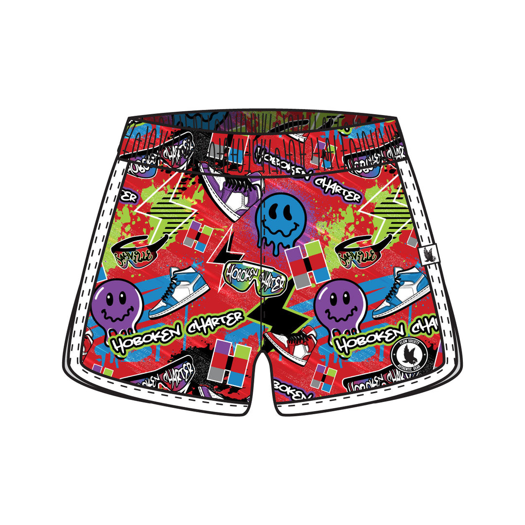 Girls & Womens Hoboken Charter Splatter Graffiti Short
