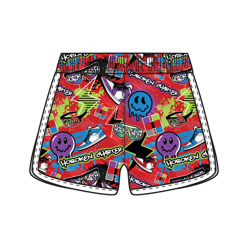 Girls & Womens Hoboken Charter Splatter Graffiti Short