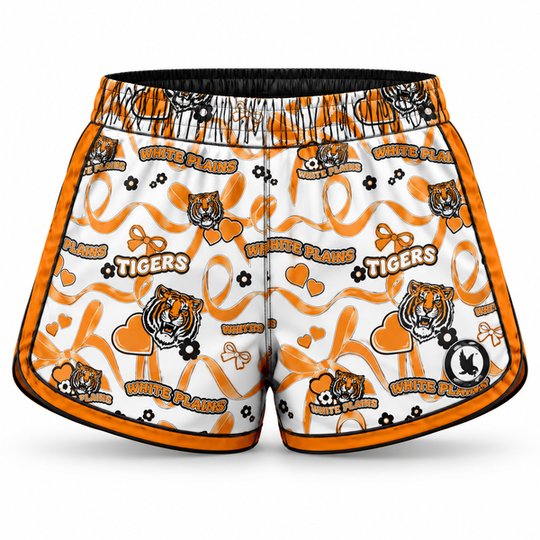 Girls & Womens White Plains Tiger Splatter Short