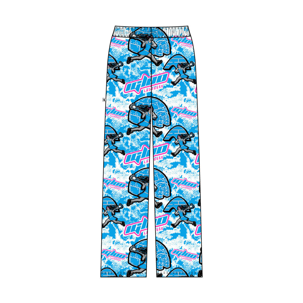 Youth & Adult Igloo Lacrosse Blue & Pink Lounge Pant
