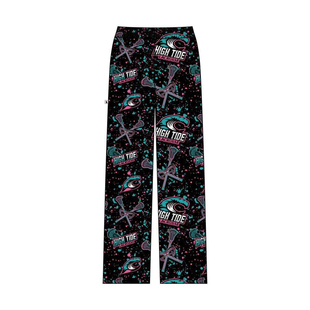 Youth & Adult High Tide Lacrosse Splatter Black & Pink Lounge Pant