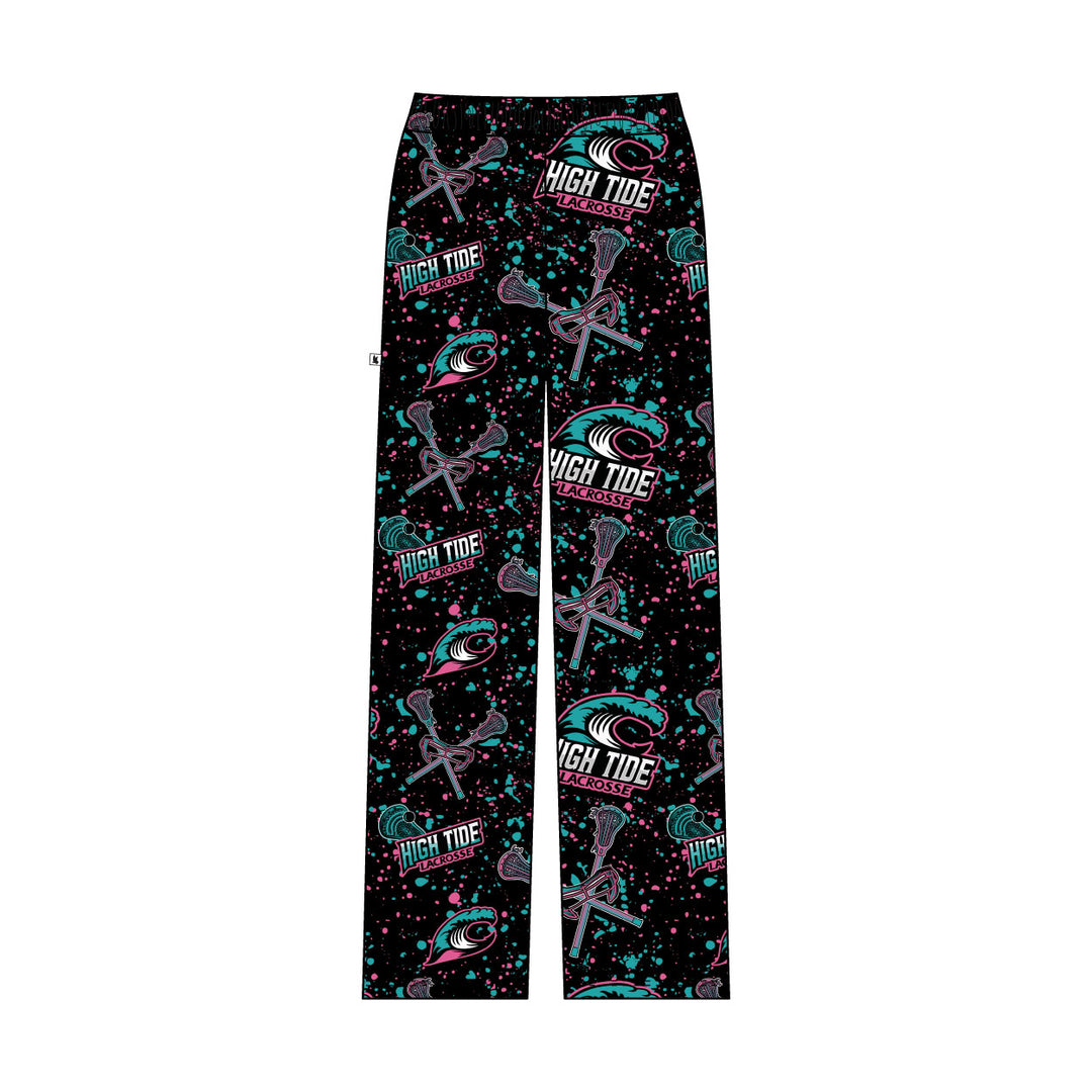 Youth & Adult High Tide Lacrosse Splatter Black & Pink Lounge Pant