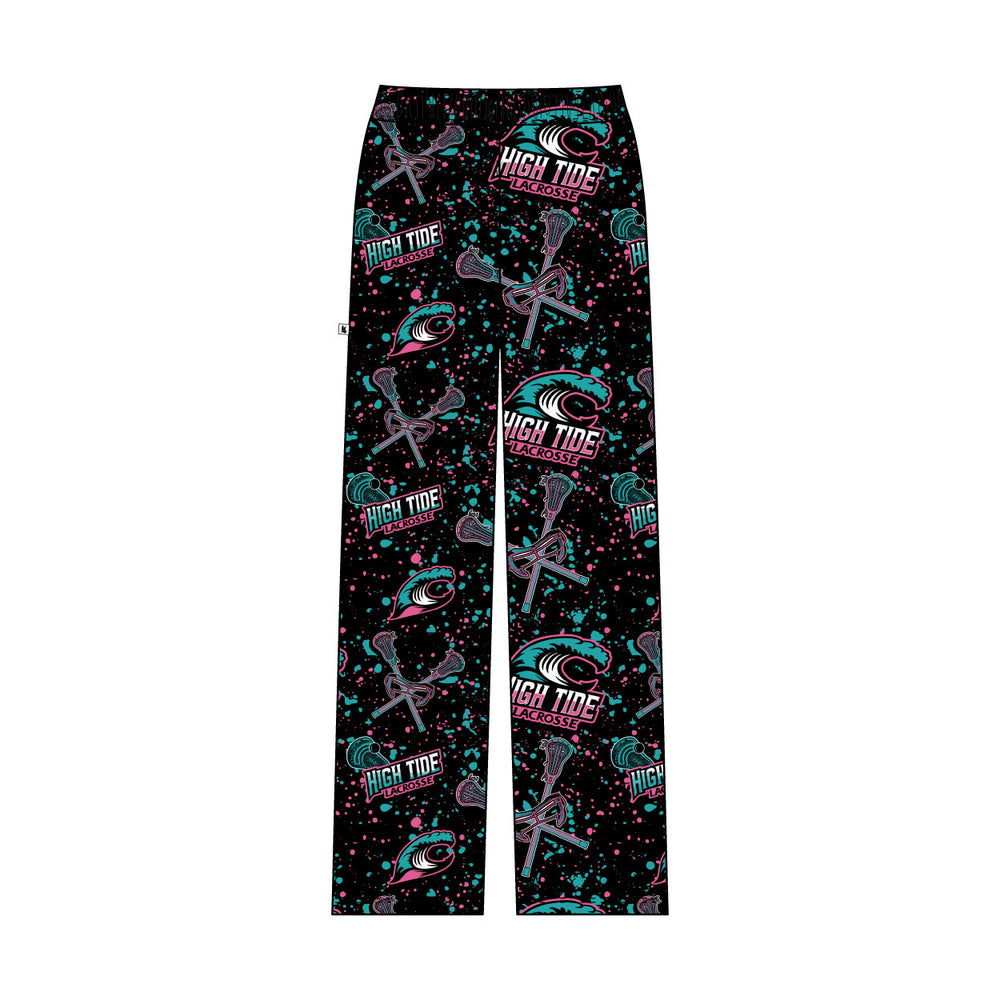 Youth & Adult High Tide Lacrosse Splatter Black & Pink Lounge Pant
