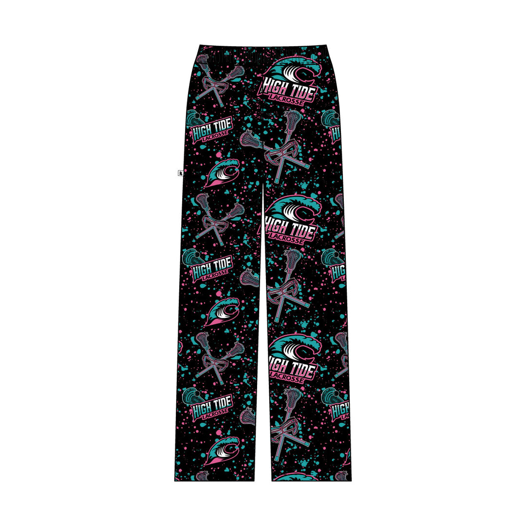Youth & Adult High Tide Lacrosse Splatter Black & Pink Lounge Pant