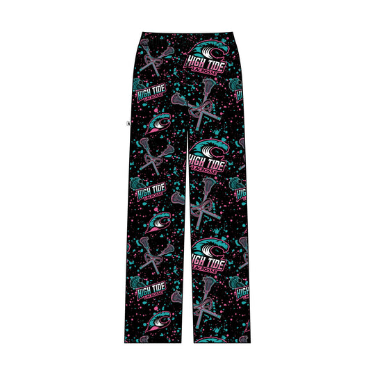 Youth & Adult High Tide Lacrosse Splatter Black & Pink Lounge Pant