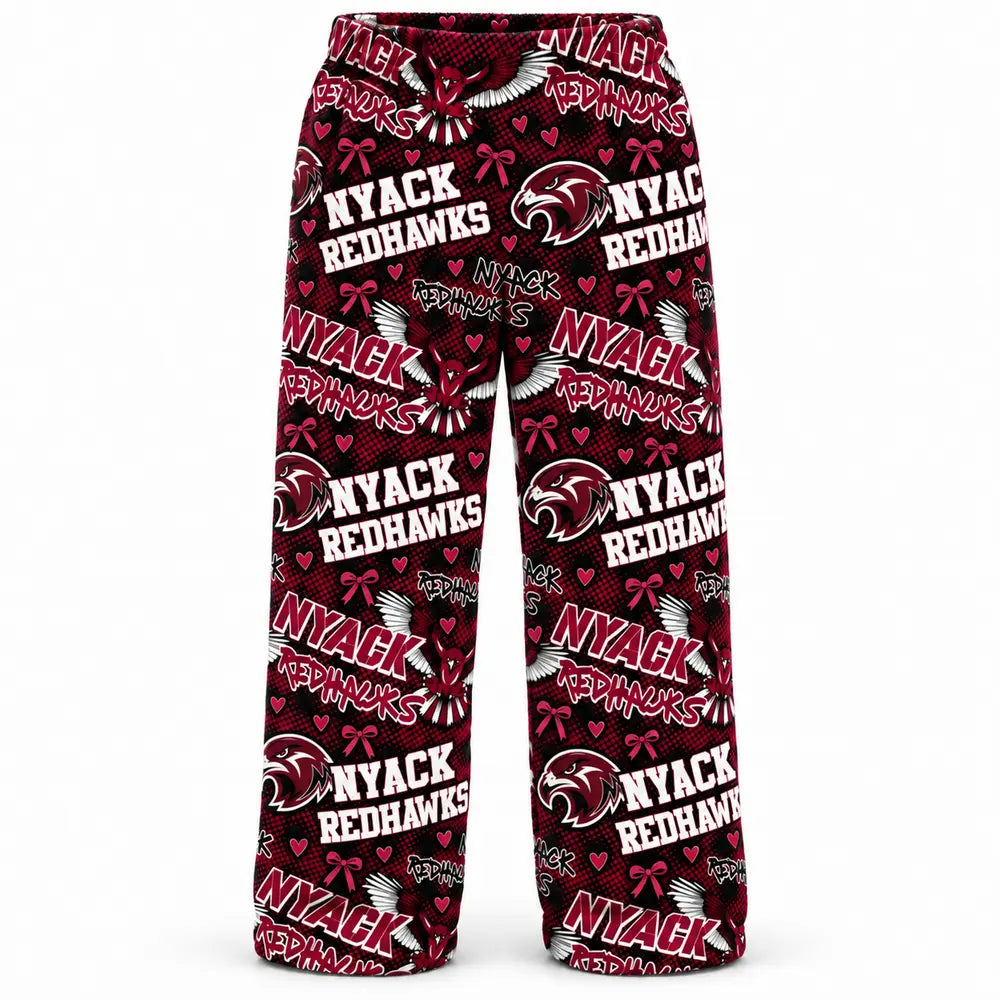 Girls & Womens Nyack Redhawks Fuzzy Lounge Pant - 2 colors