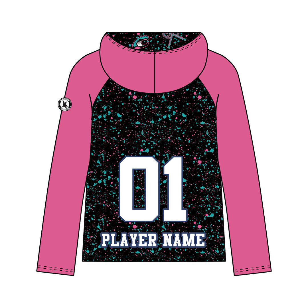Youth & Adult High Tide Lacrosse Splatter Pink Hoodie