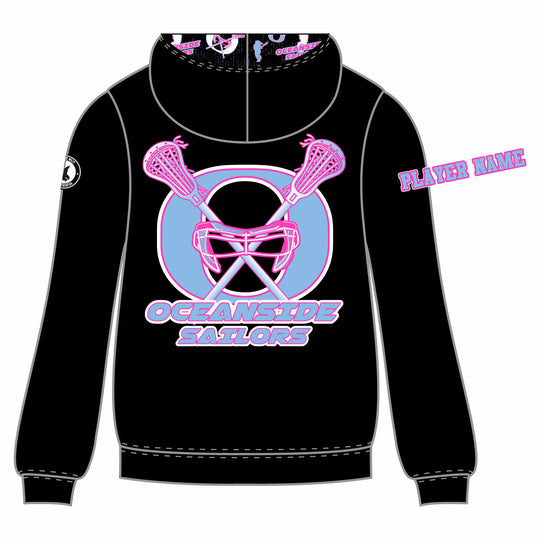 Girls & Womens Oceanside Sailors Lacrosse Zipper Hoodie - 3 colors!