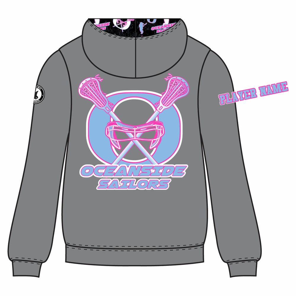 Girls & Womens Oceanside Sailors Lacrosse Zipper Hoodie - 3 colors!