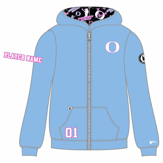 Girls & Womens Oceanside Sailors Lacrosse Zipper Hoodie - 3 colors!