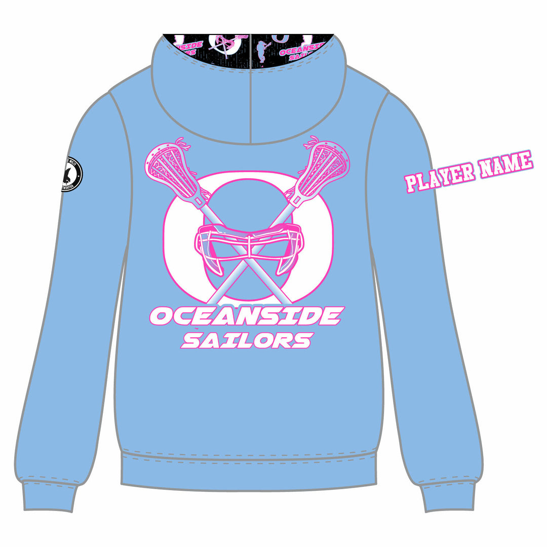 Girls & Womens Oceanside Sailors Lacrosse Zipper Hoodie - 3 colors!