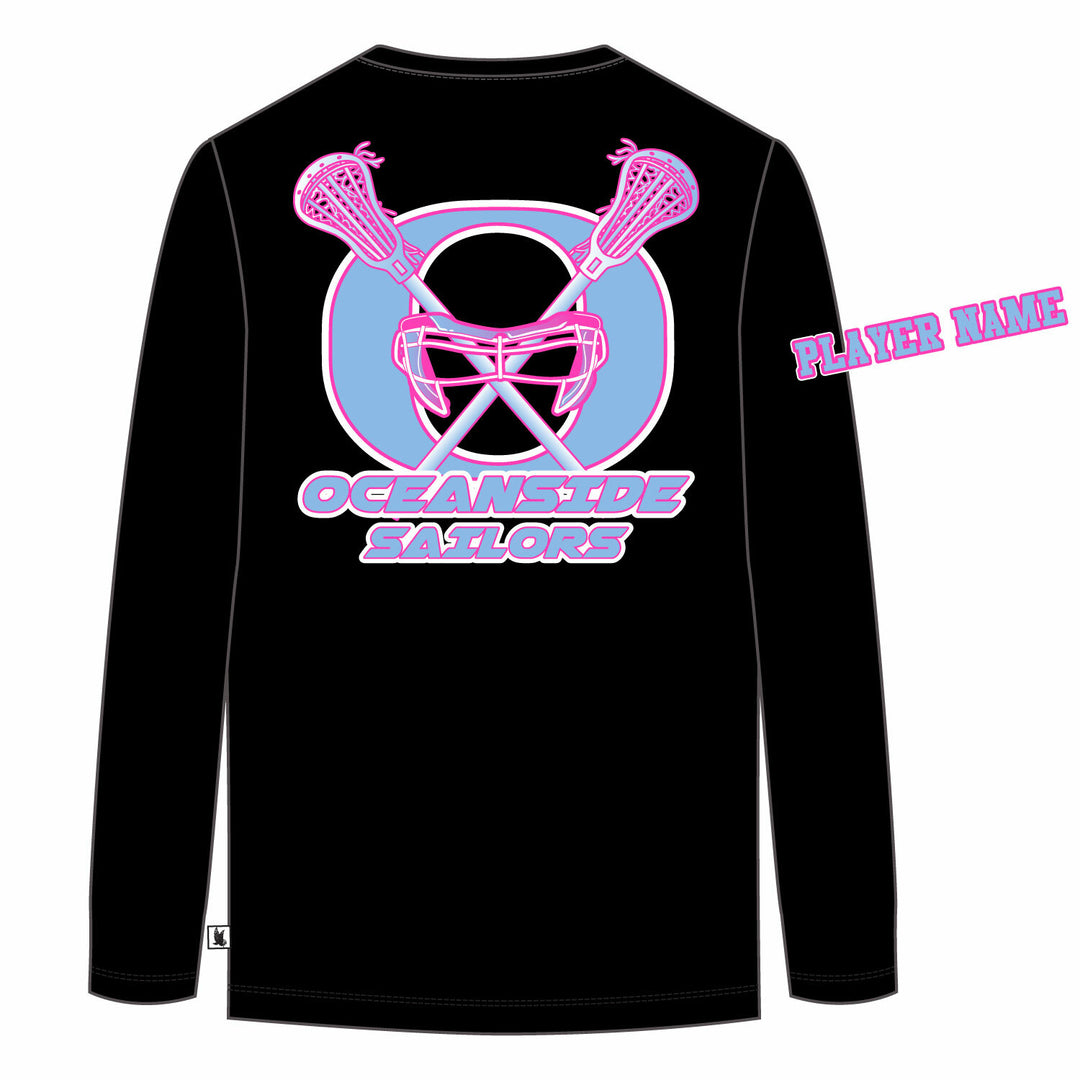 Girls & Womens Oceanside Sailors Lacrosse Long Sleeve Tee Shirt - 3 colors!