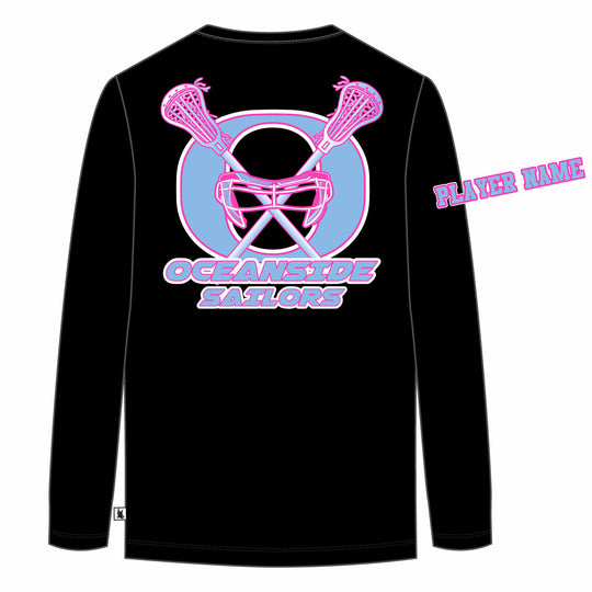 Girls & Womens Oceanside Sailors Lacrosse Long Sleeve Tee Shirt - 3 colors!