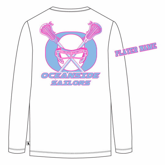 Girls & Womens Oceanside Sailors Lacrosse Long Sleeve Tee Shirt - 3 colors!
