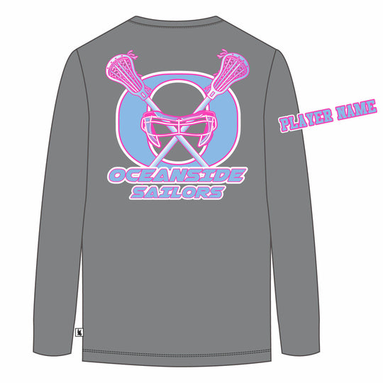 Girls & Womens Oceanside Sailors Lacrosse Long Sleeve Tee Shirt - 3 colors!