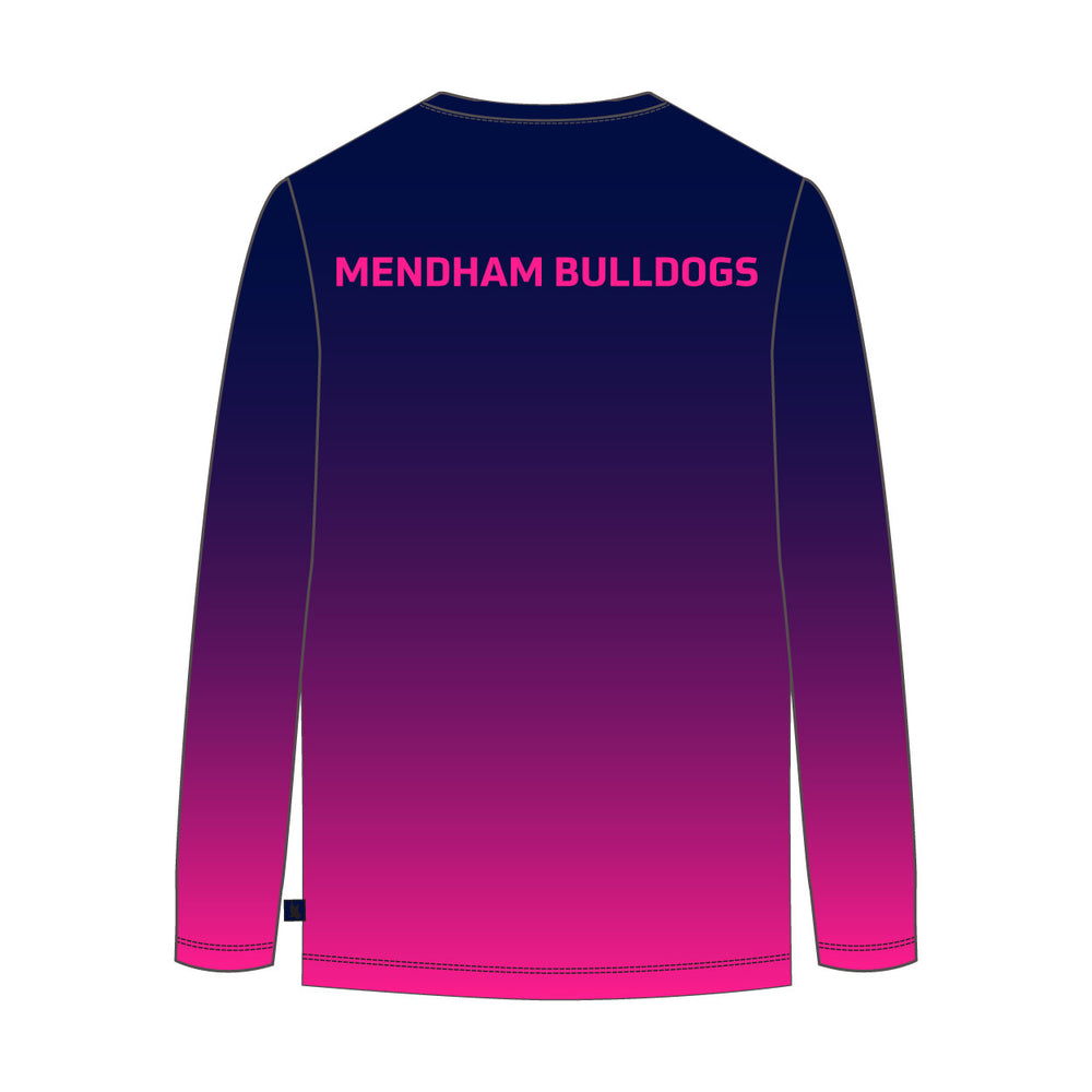 Youth & Adult Mendham Bulldogs Gradient Long Sleeve Pink Tee Shirt