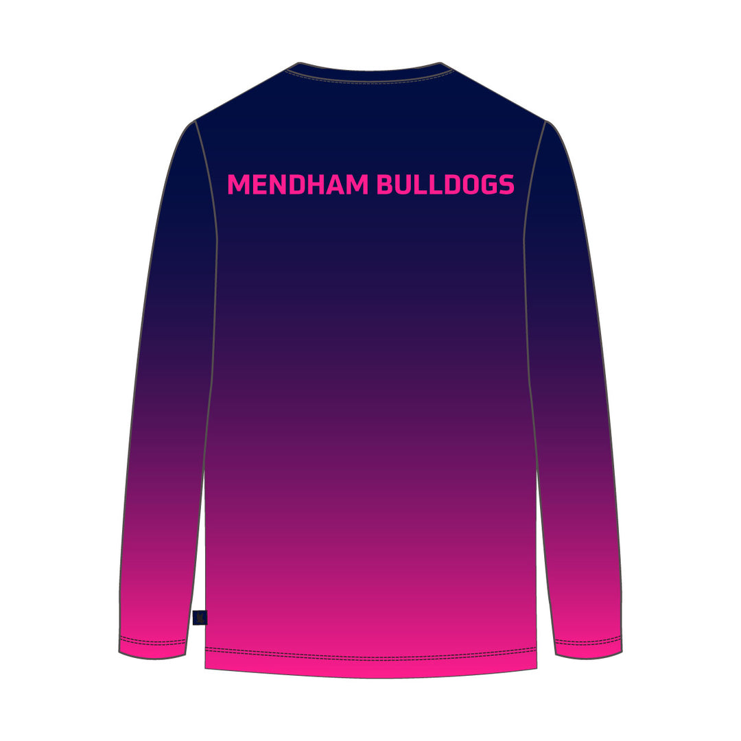 Youth & Adult Mendham Bulldogs Gradient Long Sleeve Pink Tee Shirt