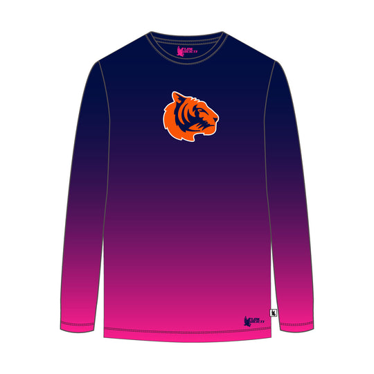 Youth & Adult Mendham Tigers Gradient Long Sleeve Pink Tee Shirt